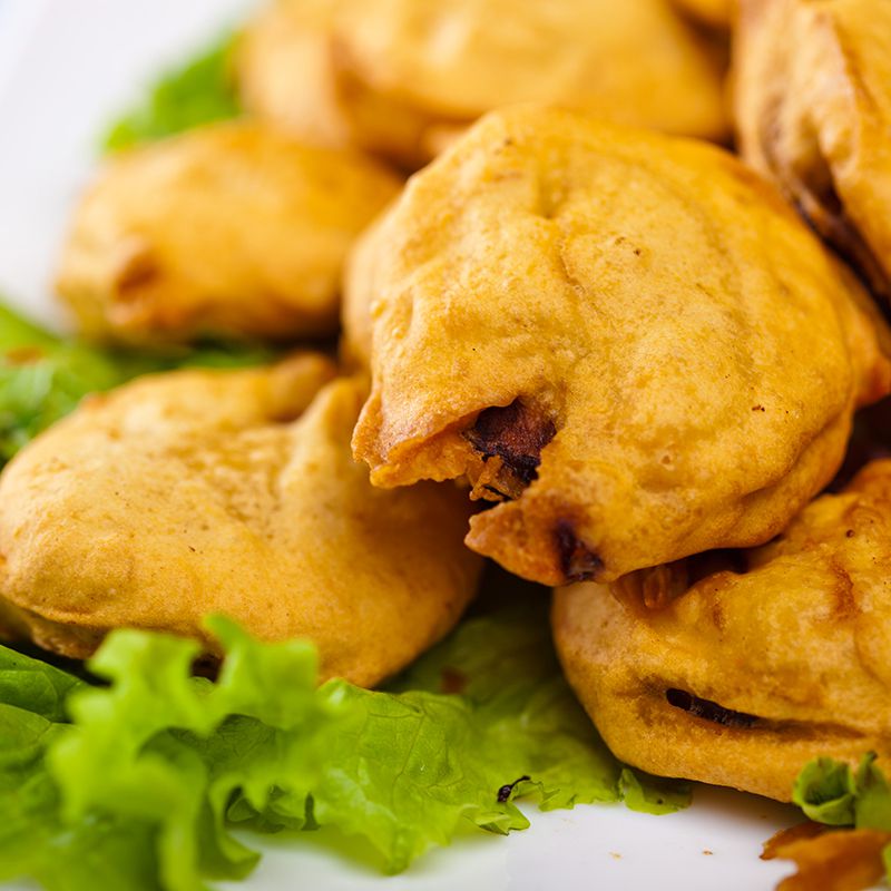 №303 Баклажаны в кляре, фаршированные мясом