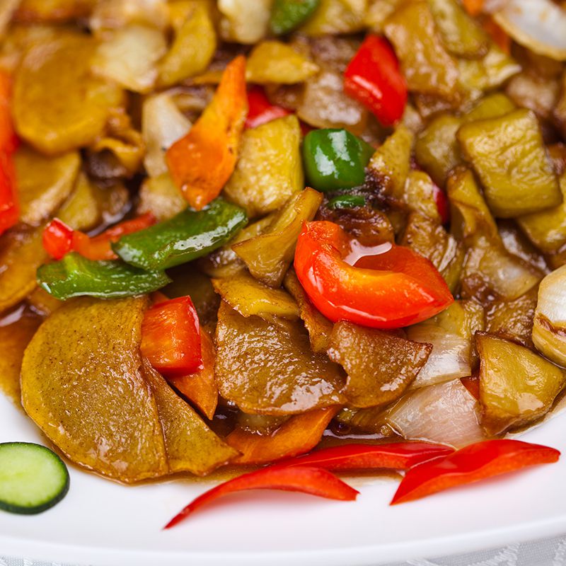 №305 Чи Сан Чи (жареные баклажаны с картофелем и сладким перцем)