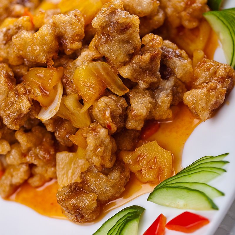 №212 Жареная свинина в кляре с ананасами